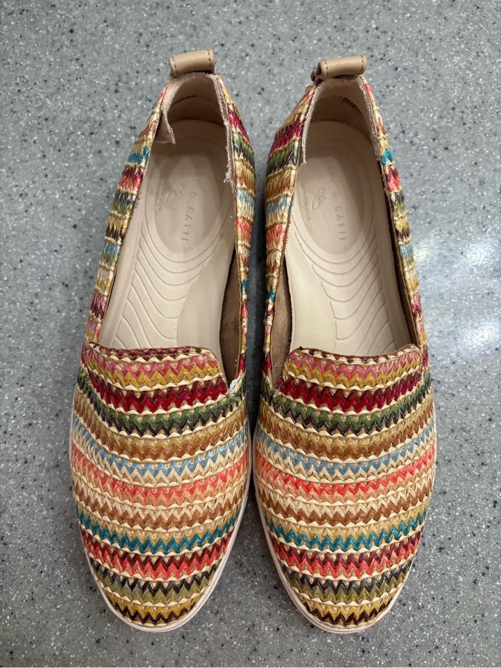 Kelly & Katie Multicolor Woven Zigzag Slip-On Loafers